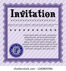 Violet Formal invitation. Nice design. Customizable, Easy to edit and change colors. Printer friendly. 