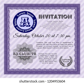 Violet Formal invitation. With quality background. Sophisticated design. Customizable, Easy to edit and change colors. 