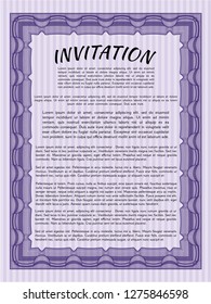 Violet Formal invitation. Sophisticated design. Customizable, Easy to edit and change colors. With guilloche pattern and background. 