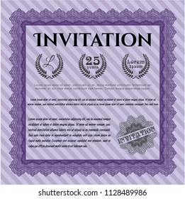 Violet Formal invitation template. Complex background. Detailed. Perfect design. 