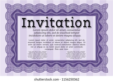 Violet Formal invitation template. With complex background. Customizable, Easy to edit and change colors. Sophisticated design. 