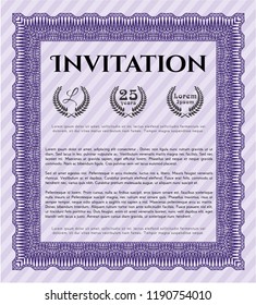 Violet Formal invitation template. Customizable, Easy to edit and change colors. Complex background. Nice design. 