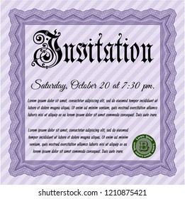Violet Formal invitation template. Customizable, Easy to edit and change colors. With background. Superior design. 