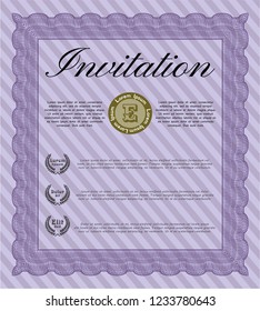 Violet Formal invitation template. Good design. With background. Customizable, Easy to edit and change colors. 