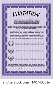 Violet Formal invitation template. With linear background. Customizable, Easy to edit and change colors. Superior design. 