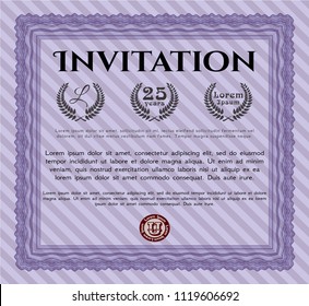 Violet Formal invitation template. Lovely design. Customizable, Easy to edit and change colors. Easy to print. 