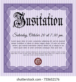 Violet Formal invitation template. Perfect design. With linear background. Customizable, Easy to edit and change colors. 