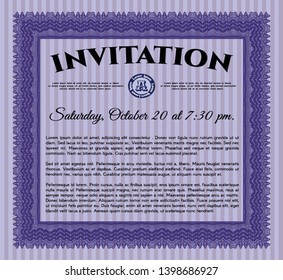 Violet Formal invitation template. With quality background. Customizable, Easy to edit and change colors. Sophisticated design. 