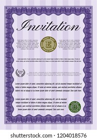 Violet Formal invitation template. Superior design. Complex background. Customizable, Easy to edit and change colors. 