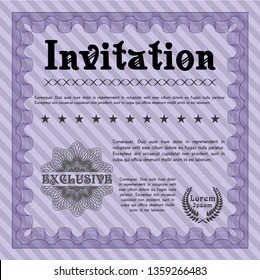 Violet Formal invitation template. Superior design. With quality background. Customizable, Easy to edit and change colors. 