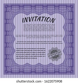 Violet Formal invitation template. Superior design. Complex background. Customizable, Easy to edit and change colors. 