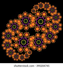 violet fractal pattern in black background