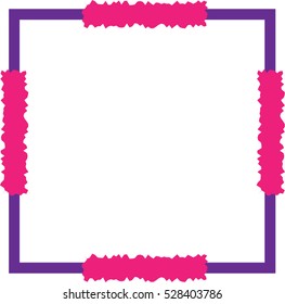 Violet frame with decoration on the edges