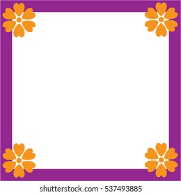 Violet frame with flower decoration