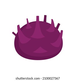 Violet fresh cabbage icon. Flat illustration of violet fresh cabbage vector icon isolated on white background