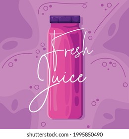 Violet Fresh Juice Bottle Vector Illustration