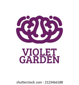 violet garden flower nature logo concept design illustration