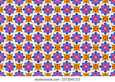 Violet geometric seamless fabric background 