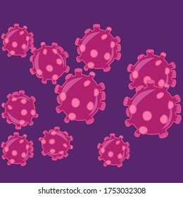 violet germ design with light pink spots - animated violet virus germ design - Germ contaminant