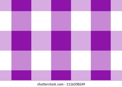 Violet Gingham pattern. Texture from rhombus/squares for - plaid, tablecloths, clothes, shirts, dresses, paper, bedding, blankets, quilts and other textile products. Vector illustration.