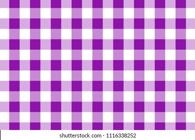 Violet Gingham pattern. Texture from rhombus/squares for - plaid, tablecloths, clothes, shirts, dresses, paper, bedding, blankets, quilts and other textile products. Vector illustration.