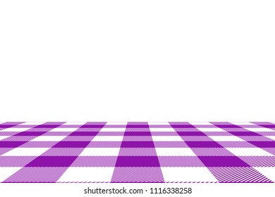 Violet Gingham pattern. Texture from rhombus/squares for - plaid, tablecloths, clothes, shirts, dresses, paper, bedding, blankets, quilts and other textile products. Vector illustration.