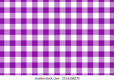 Violet Gingham pattern. Texture from rhombus/squares for - plaid, tablecloths, clothes, shirts, dresses, paper, bedding, blankets, quilts and other textile products. Vector illustration.