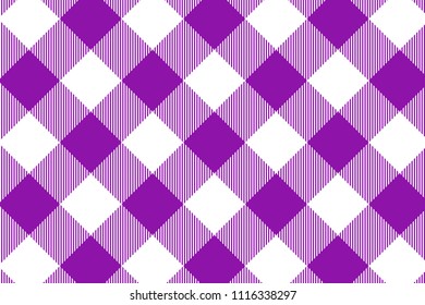 Violet Gingham pattern. Texture from rhombus/squares for - plaid, tablecloths, clothes, shirts, dresses, paper, bedding, blankets, quilts and other textile products. Vector illustration.