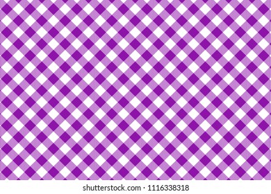 Violet Gingham pattern. Texture from rhombus/squares for - plaid, tablecloths, clothes, shirts, dresses, paper, bedding, blankets, quilts and other textile products. Vector illustration.