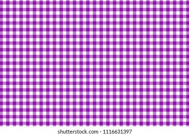Violet Gingham pattern. Texture from rhombus/squares for - plaid, tablecloths, clothes, shirts, dresses, paper, bedding, blankets, quilts and other textile products. Vector illustration.