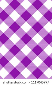 Violet Gingham pattern. Texture from rhombus/squares for - plaid, tablecloths, clothes, shirts, dresses, paper, bedding, blankets, quilts and other textile products. Vector illustration.