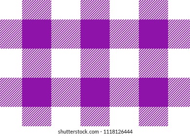 Violet Gingham pattern. Texture from rhombus/squares for - plaid, tablecloths, clothes, shirts, dresses, paper, bedding, blankets, quilts and other textile products. Vector illustration.