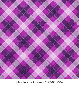 Violet Gingham pattern. Texture from squares for - plaid, tablecloths, clothes, shirts, dresses, paper, bedding, blankets, quilts and other textile products. Vector illustration EPS 10
