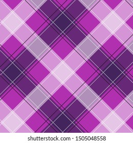 Violet Gingham pattern. Texture from squares for - plaid, tablecloths, clothes, shirts, dresses, paper, bedding, blankets, quilts and other textile products. Vector illustration EPS 10