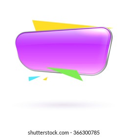 Violet glass banner for your design. Vector.