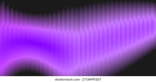 Fundo de luz de vidro violeta com desfoque de gradiente suave, camadas de listras verticais e efeito de energia luminosa moderno