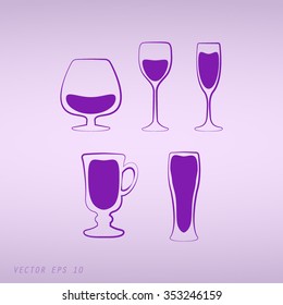 Violet Glass set or collection