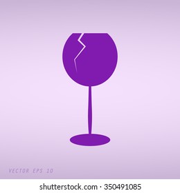 Violet Glass Of Wine Icon 