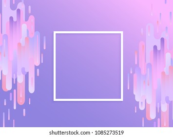 Violet glitched background with copy space - modern design template in trendy color with digital signal error effect with abstract gradient vertical stripes and shapes. Vector illustration.