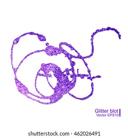 Violet glitter blot. Vector illustration.