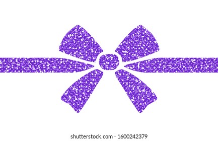 Violet Glitter Bow With Ribbon