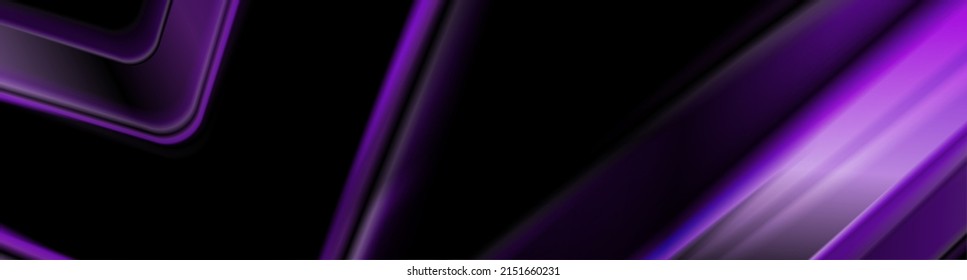 Violet glossy smooth stripes abstract geometric background. Vector design