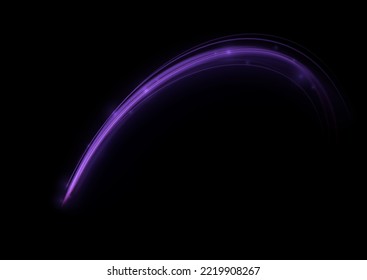 Violet glowing shiny lines effect vector background. Luminous white lines of speed. Light glowing effect. Light trail wave, fire path trace line and incandescence curve twirl.