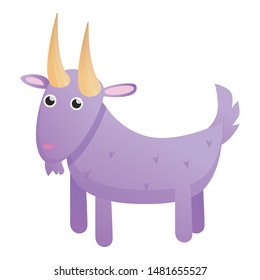 Violet goat icon. Cartoon of violet goat vector icon for web design isolated on white background