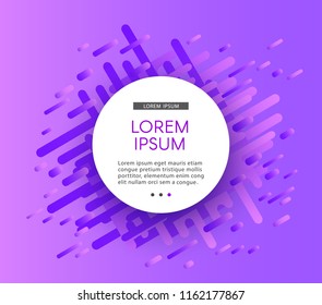 Violet gradient background with fluid color geometric stripes and shapes and white space for text - abstract backdrop for business presentation or promotional banner in vector illustration.
