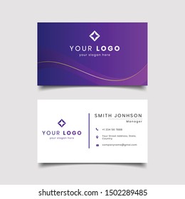 Violet gradient modern creative business card and name card,simple clean template vector design