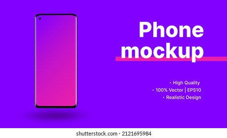 Traducción telefónica violeta de degradado. Diseño de Smartphone realista para presentación. Plantilla de banner de alta calidad. Ilustración del vector