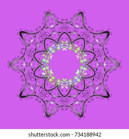 Violet, gray and neutral colors. Christmas cute background with snowflakes abstract background. Vector. Violet, gray and neutral snowflakes. Holiday design for Christmas and New Year fashion prints.