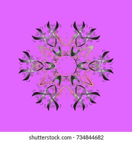 Violet, gray and pink snowflakes. Christmas cute background with snowflakes abstract background. Violet, gray and pink colors. Vector design. Holiday design for Christmas and New Year fashion prints.