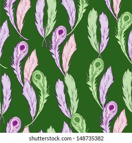 Violet and green feather